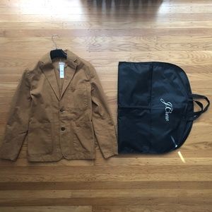 J. Crew Garment Dyed Italian Chino Suit Jacket - Caramel - 34R + 36R